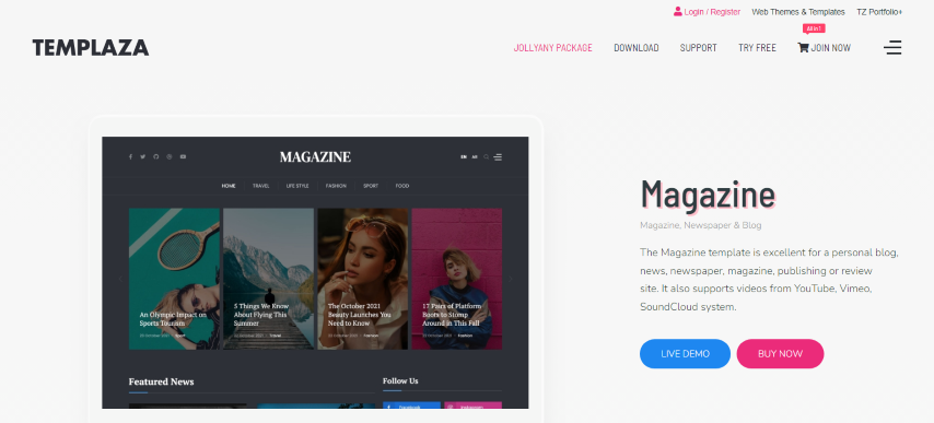 Magazine v1.0 - Blog, Newspaper Joomla 4 Template