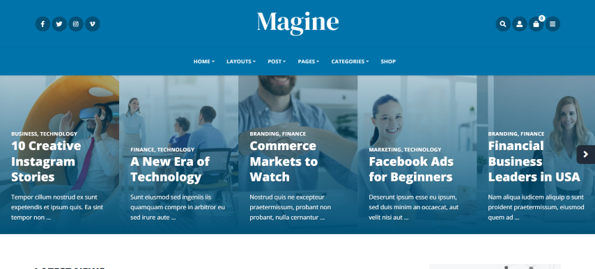 Magine v1.4 - Business Blog WordPress Theme