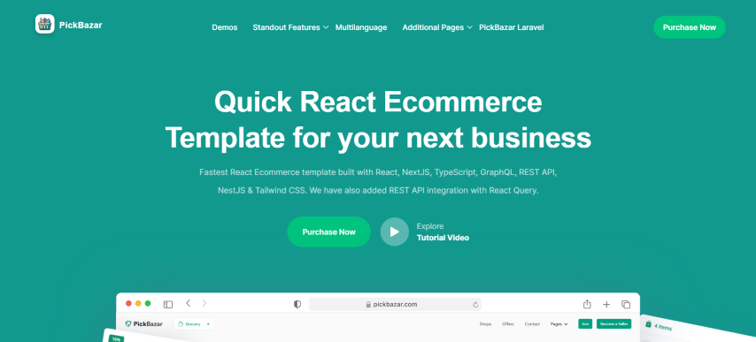 PickBazar v6.1.0 - React Ecommerce Template with React Hooks, Next JS, GraphQL & REST API