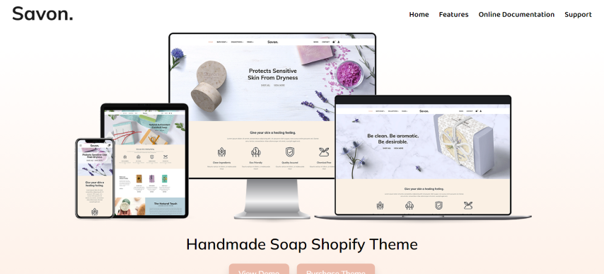 Savon v1.0 - Handmade Soap, Cosmetics Beauty Shopify Theme