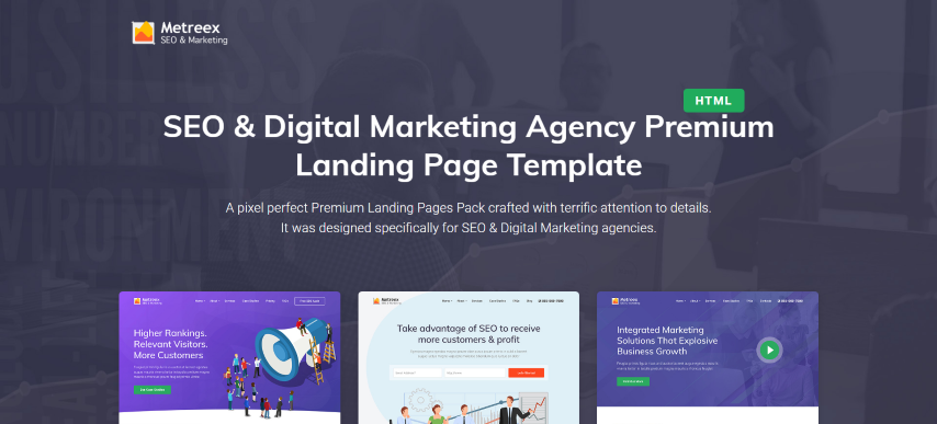 Metreex v1.1 - SEO & Digital Marketing Agency Landing Page Template