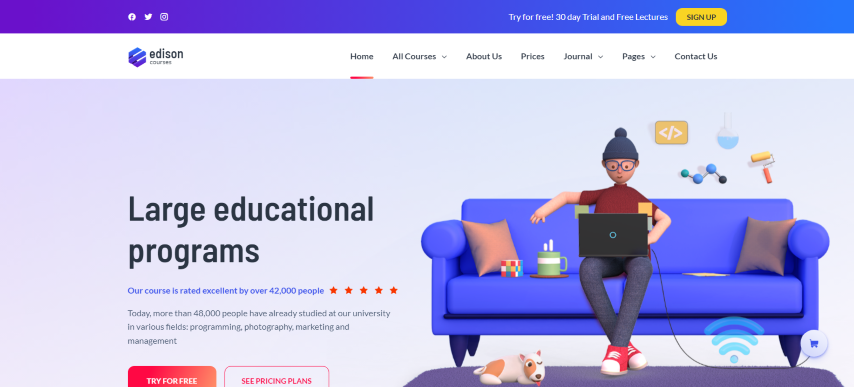 Edison v1.0 – Online Education Website Template