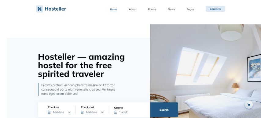 Hosteller v1.0 – Hostel Booking Website Template