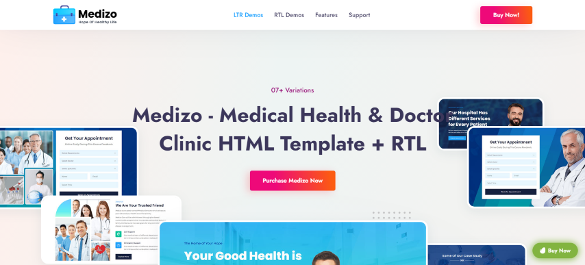 Medizo v1.2 - Healthcare Clinic & Doctor HTML Template