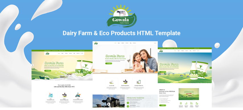 Gowala v2.0.0 - Dairy Farm & Eco Products HTML Template