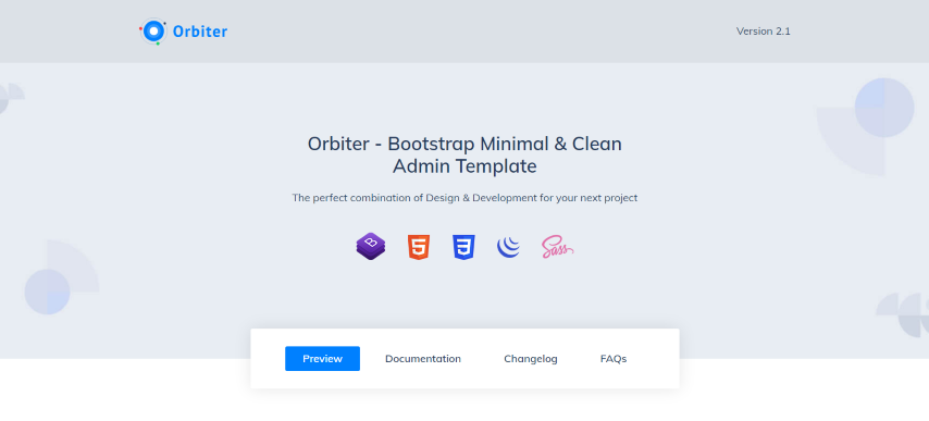 Orbiter v2.1 - Bootstrap + Laravel + Vue Minimal & Clean Admin Template