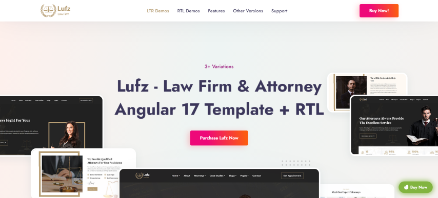 Lufz v1.2 - Angular 12 Law Firm & Attorney Template