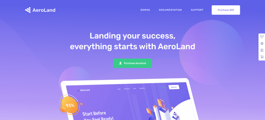 AeroLand v1.6.8 - App Landing Software Website WordPress Theme