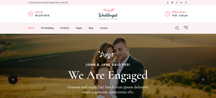 Woddingat v1.0.0 - Wedding WordPress Theme