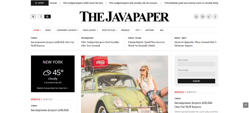 Javapaper v1.3 - Classic Newspaper Theme