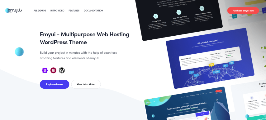 Emyui v2.5 - Multipurpose Web Hosting WordPress Theme