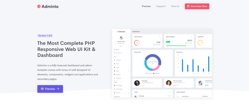 Adminto - PHP Admin Dashboard Template