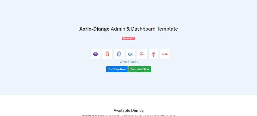 Xoric v1.0.0 - Django Admin & Dashboard Template