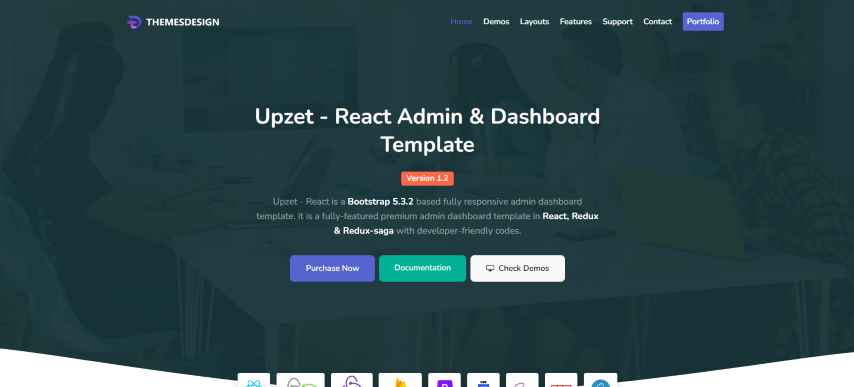 Upzet v1.1.0 - React Admin & Dashboard Template