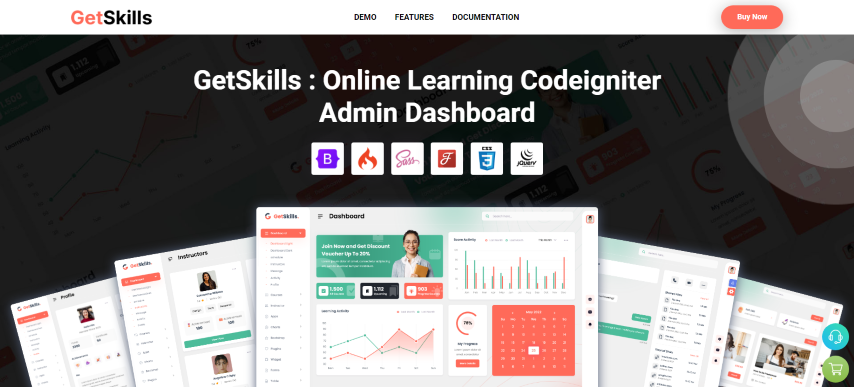 GetSkills - Online Learning Codeigniter Admin Dashboard