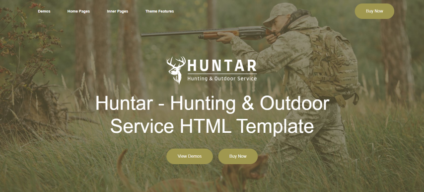 Huntar - Hunting & Outdoor Service HTML Template