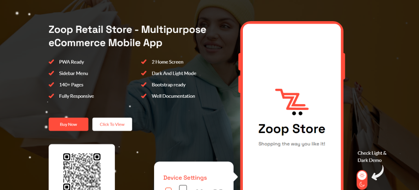 Zoop Retail Store - Multipurpose eCommerce Store PWA Mobile HTML Template