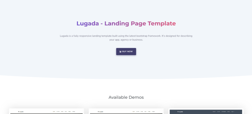 Lugada v2.0.0 - Responsive Landing Page Template