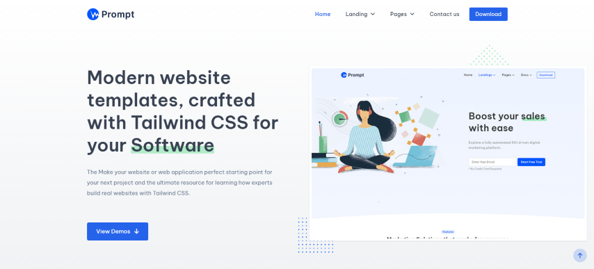 Prompt v1.1.0 - Tailwind CSS Multipurpose Landing Page