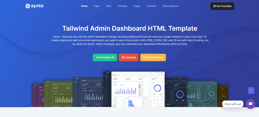 Synto v5.0 – Tailwind HTML Admin Dashboard Template
