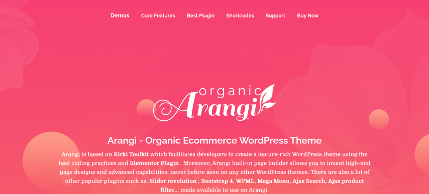 Arangi v2.0.5 - Organic WooCommerce Wordpress Theme