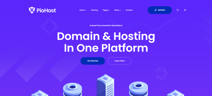 Piohost - Domain and Web Hosting React Nextjs Template