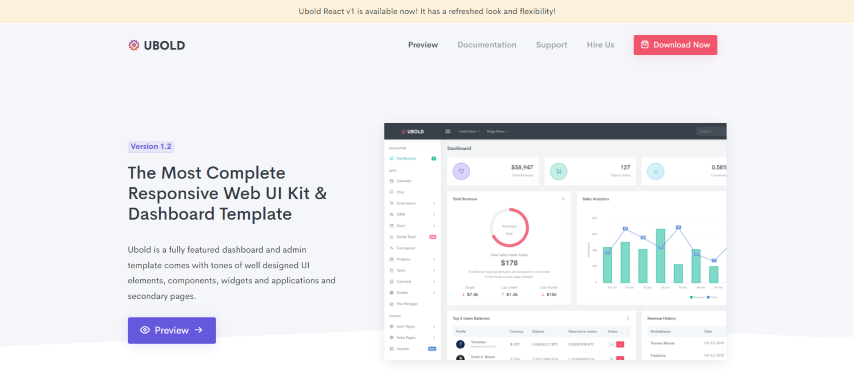 UBold v1.2.0 - React Admin & Dashboard Template