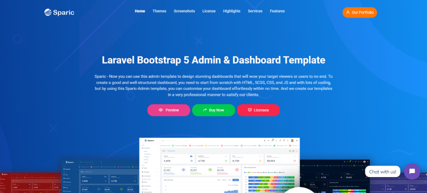 Sparic v2.0 - Laravel Admin dashboard Template