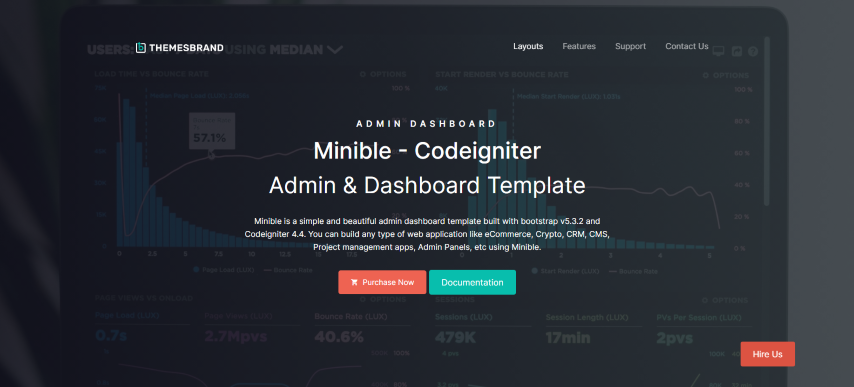 Minible v2.3.0 - CodeIgniter Admin & Dashboard Template