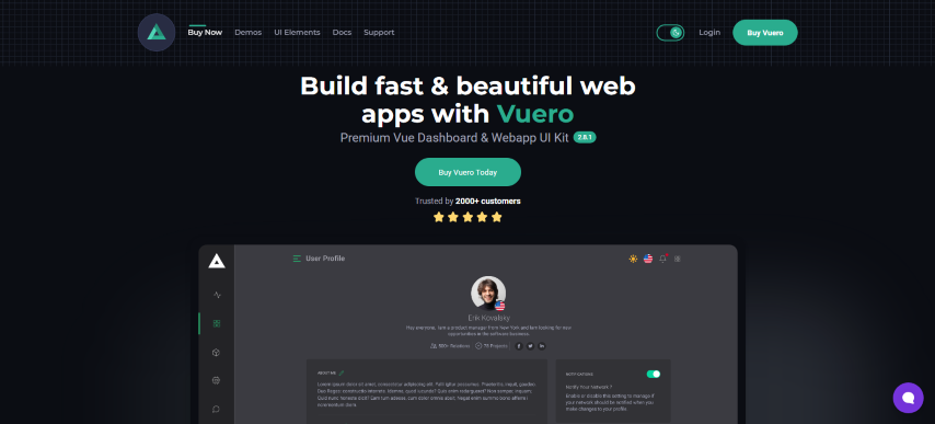 Vuero v2.7.0 - VueJS 3 Admin and Webapp UI Kit