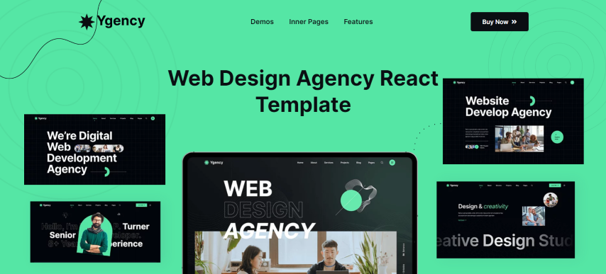 Ygency - Web Design Agency React NextJs Template