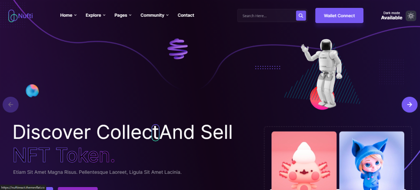 Nufti - NFT Marketplace React Template