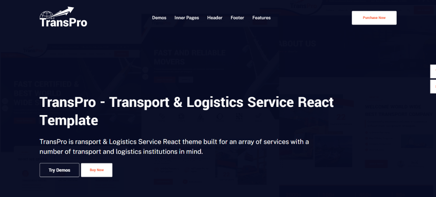 TransPro v1.0.1 - Transport & Logistic Service React Js Template