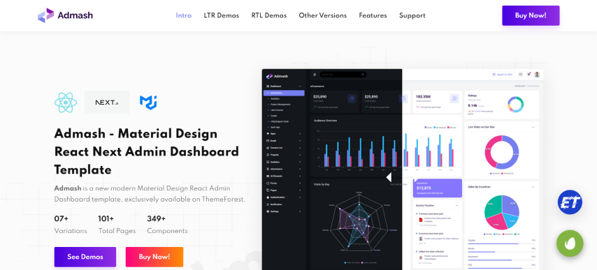 Admash v1.4 - Material Design React Next Admin Dashboard Template