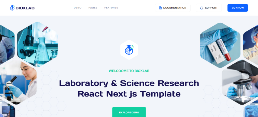 Bioxlab – Laboratory & Science Research React Next js Template