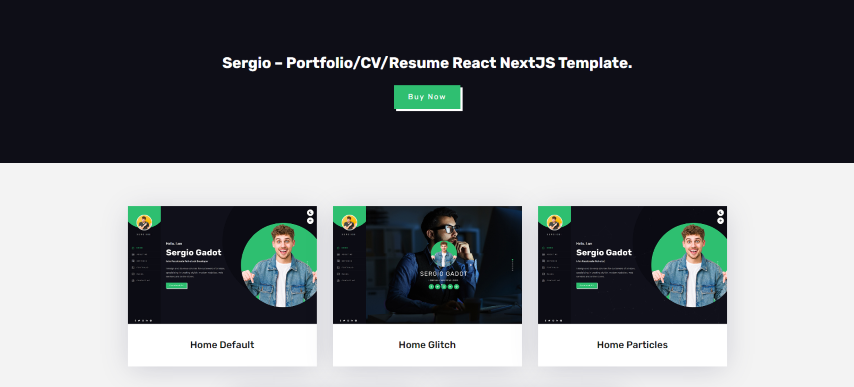 Sergio – Personal Portfolio React NextJS Template