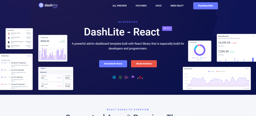 DashLite v1.6.1 - React Admin Dashboard Template