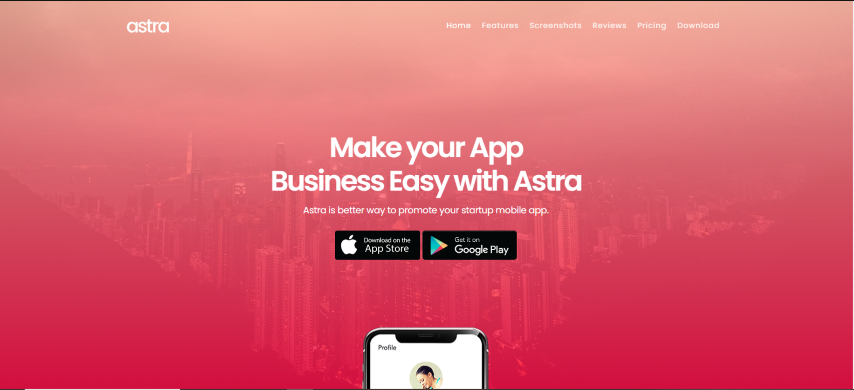Astra - App Landing Page Template