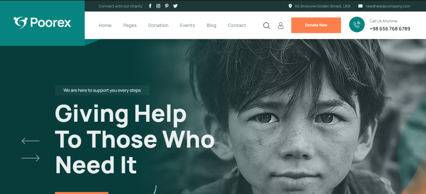 Poorex - Nonprofit Charity HTML Template
