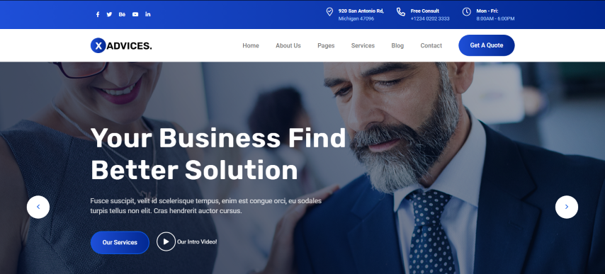 Xadvices - Finance and Consulting HTML Template