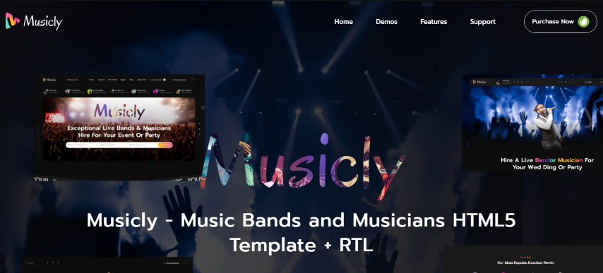 Musicly - Music Bands and Musicians HTML Template