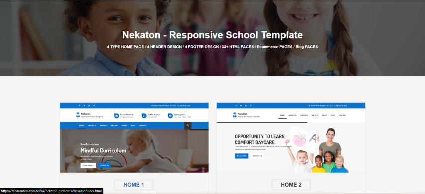 Nekaton - Responsive School & kindergarten Template