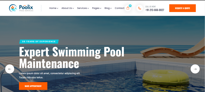 Poolix - Pool Cleaning & Renovation HTML Template