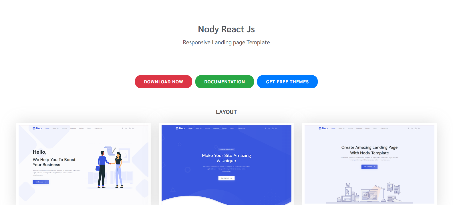 Nody - React Js Landing Page Template