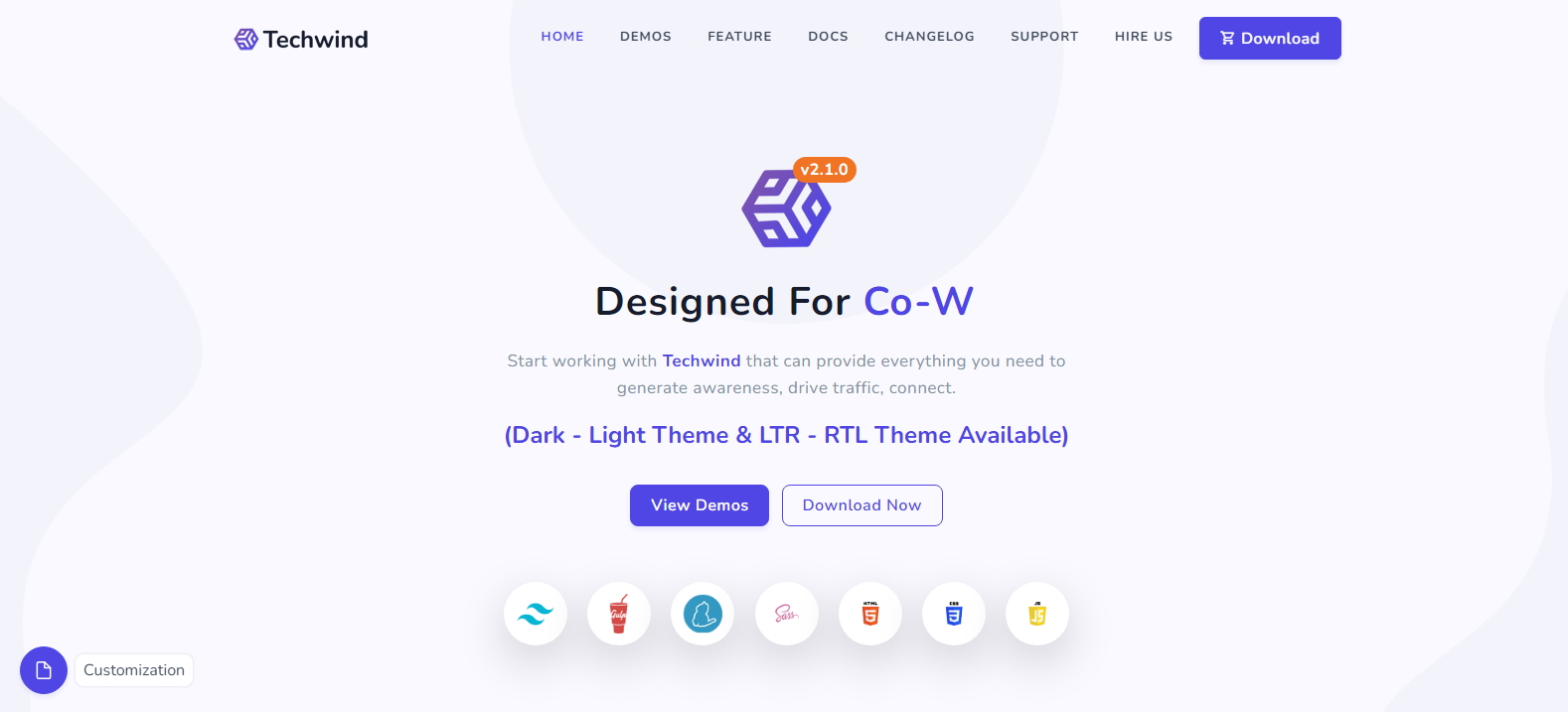 Techwind v1.5.0 - Tailwind CSS Multipurpose Landing Page Template