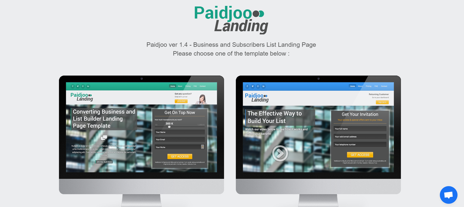 Paidjoo v1.4 - Business & List Builder Landing Page