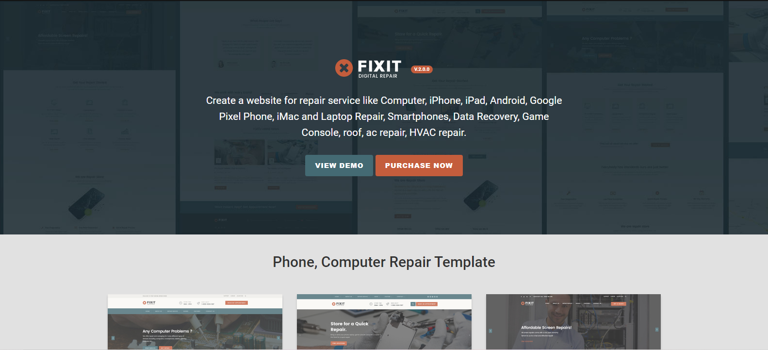 Fixit v1.0.4 - Phone, Computer Repair Shop Website Template