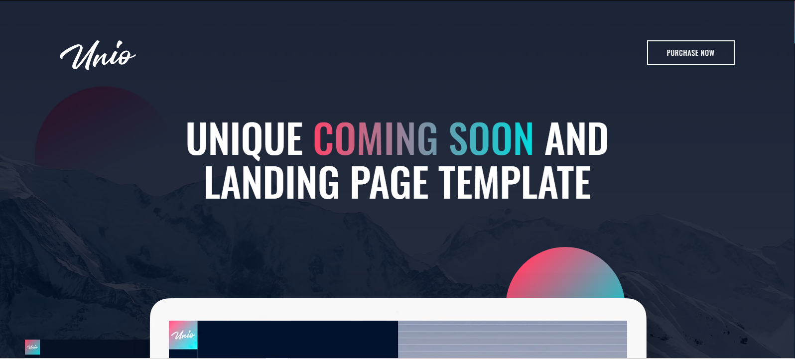 Unio - Coming Soon & Landing Page Template