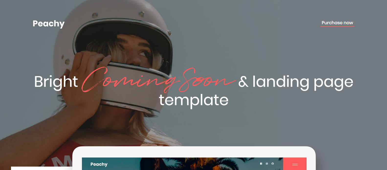 Peachy - Bright Coming Soon and Landing Page Template