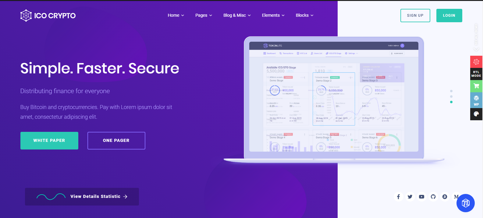 ICO Crypto v2.1 - Multi-Purpose Landing Page HTML Template